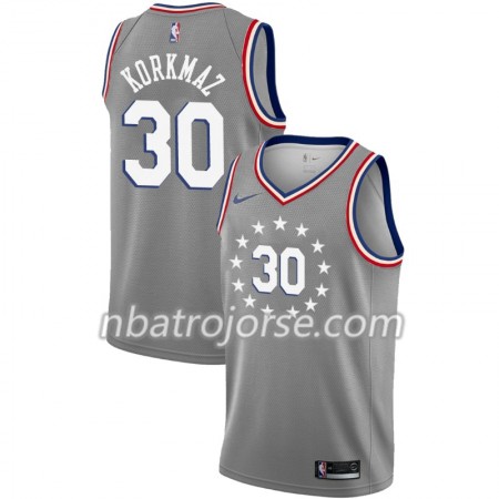 Män Philadelphia 76ers Tröja Furkan Korkmaz 30 2018-19 Nike City Edition Grå Swingman